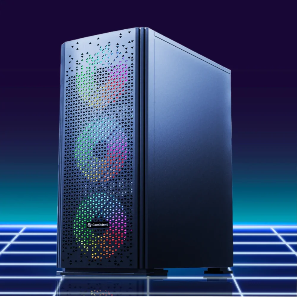 Consistent Mid Tower Gaming Cabinet (ATX / Micro-ATX / Mini-ITX) Vector CIG2006 Black view 3